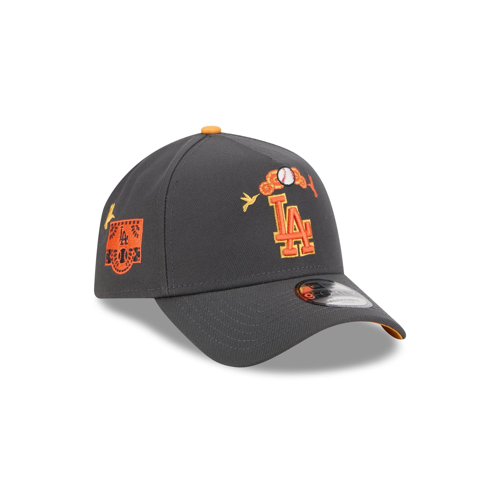 Los Angeles Dodgers Day of the Dead Graphite 9FORTY A-Frame Snapback Hat