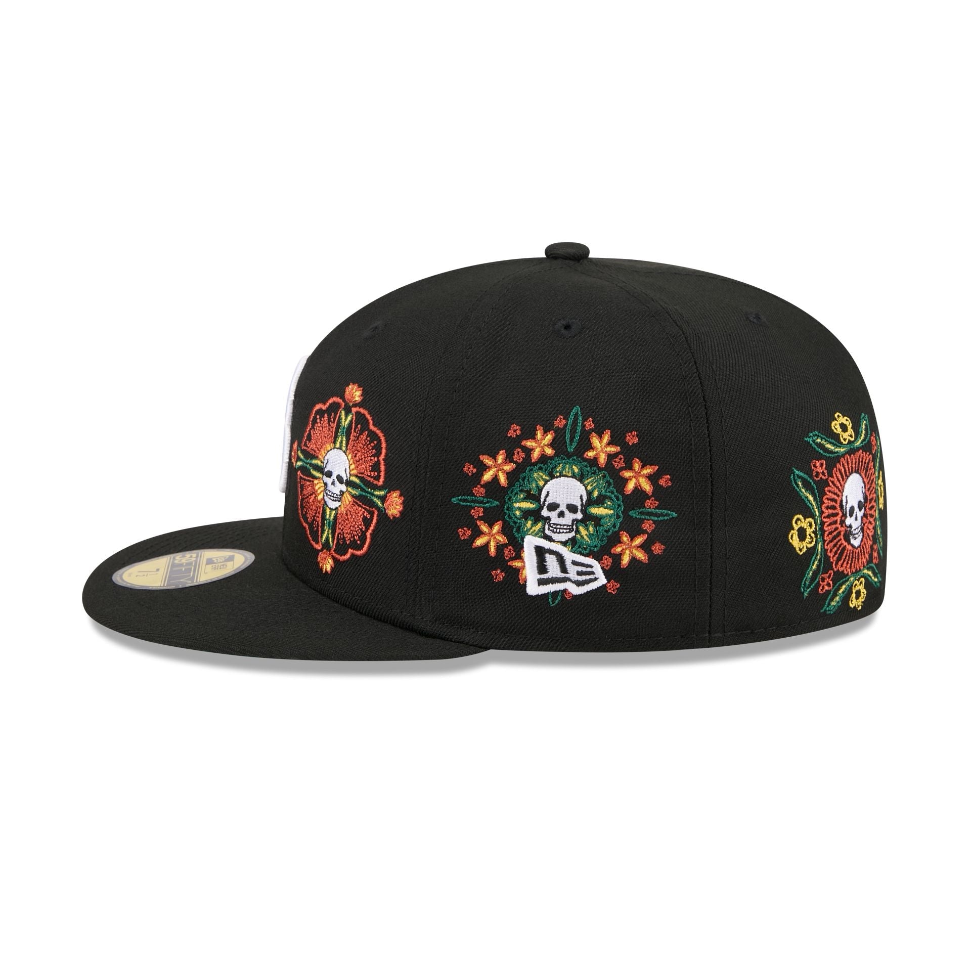 Boston Red Sox Day of the Dead Skull & Flowers 59FIFTY Fitted Hat