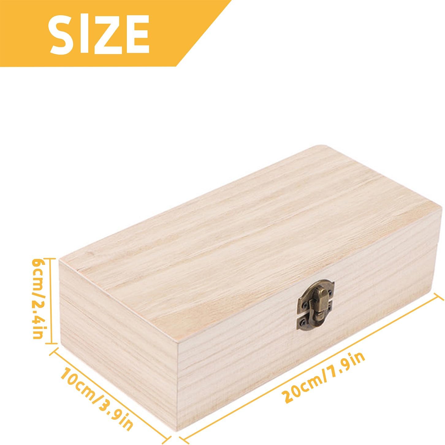 Vintage Wooden Storage Box with Lid