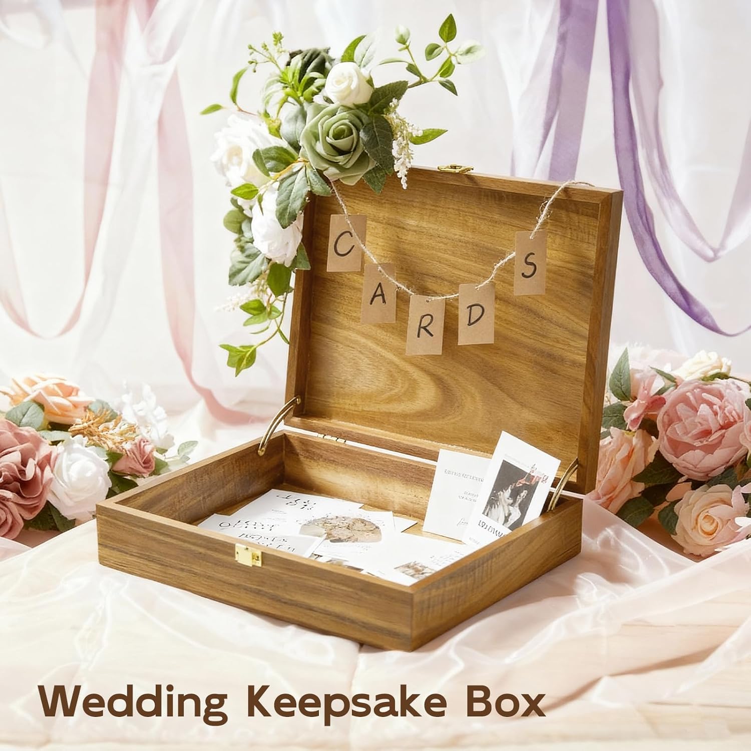 Acacia Wood Decorative Box with Lid – Small Jewelry Keepsake Box