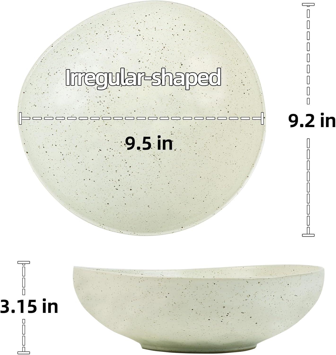 Wabi-Sabi Ceramic Decorative Bowl with Speckled Matte Finish