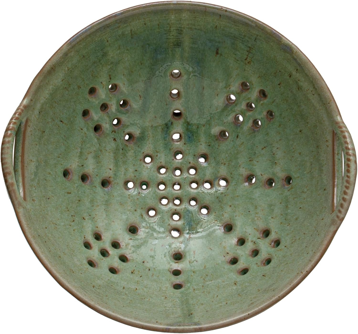 Stoneware Berry Bowl with Handles – Aqua Reactive Glaze