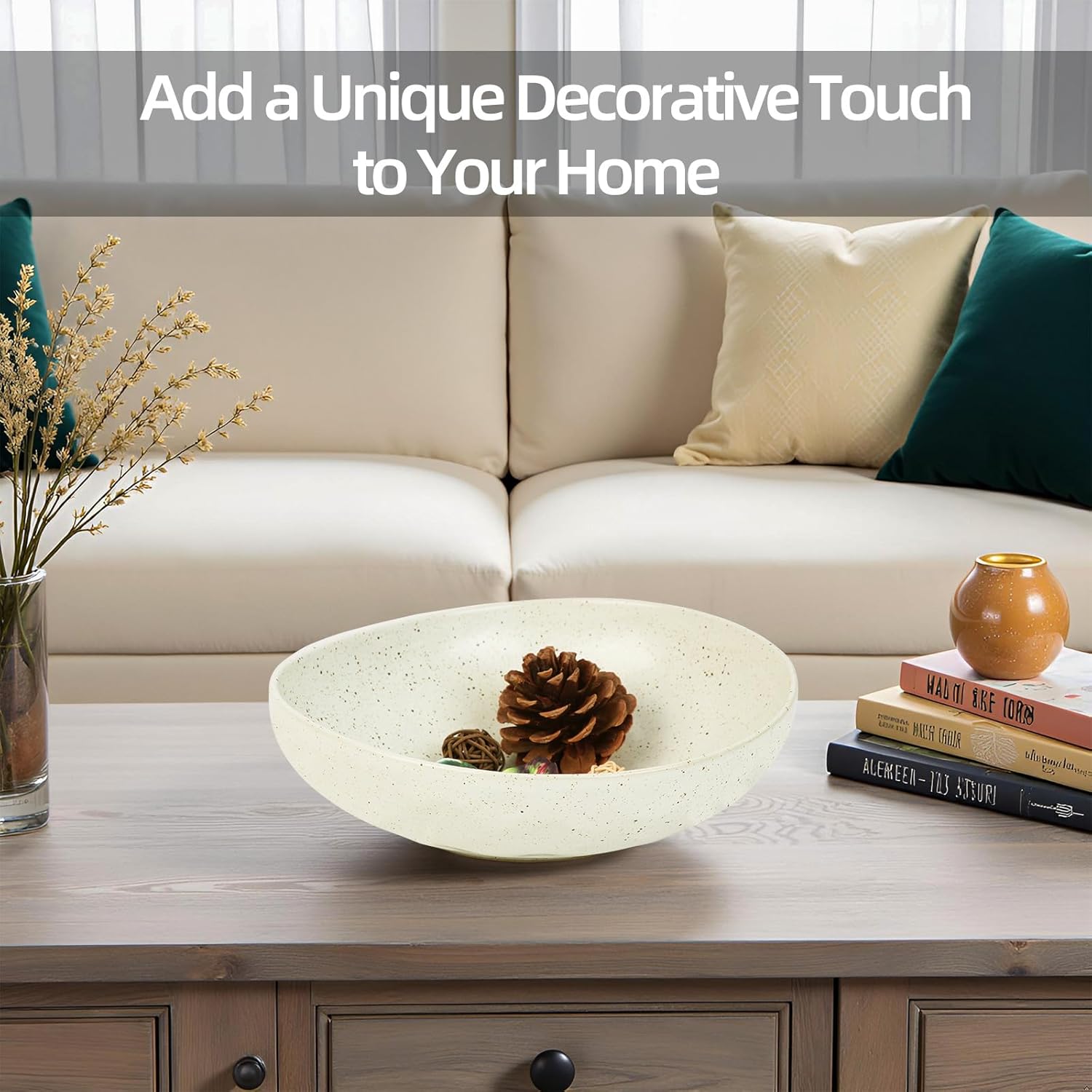 Wabi-Sabi Ceramic Decorative Bowl with Speckled Matte Finish