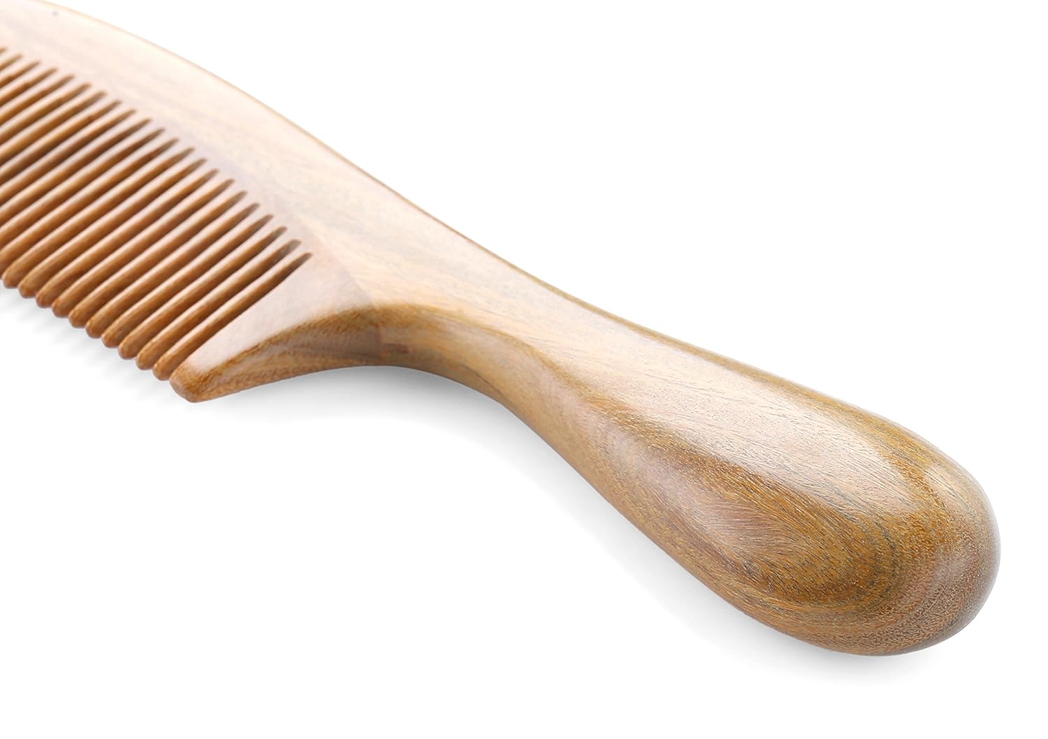 Handmade Green Sandalwood Wide Tooth Hair Comb – Anti-Static Detangler