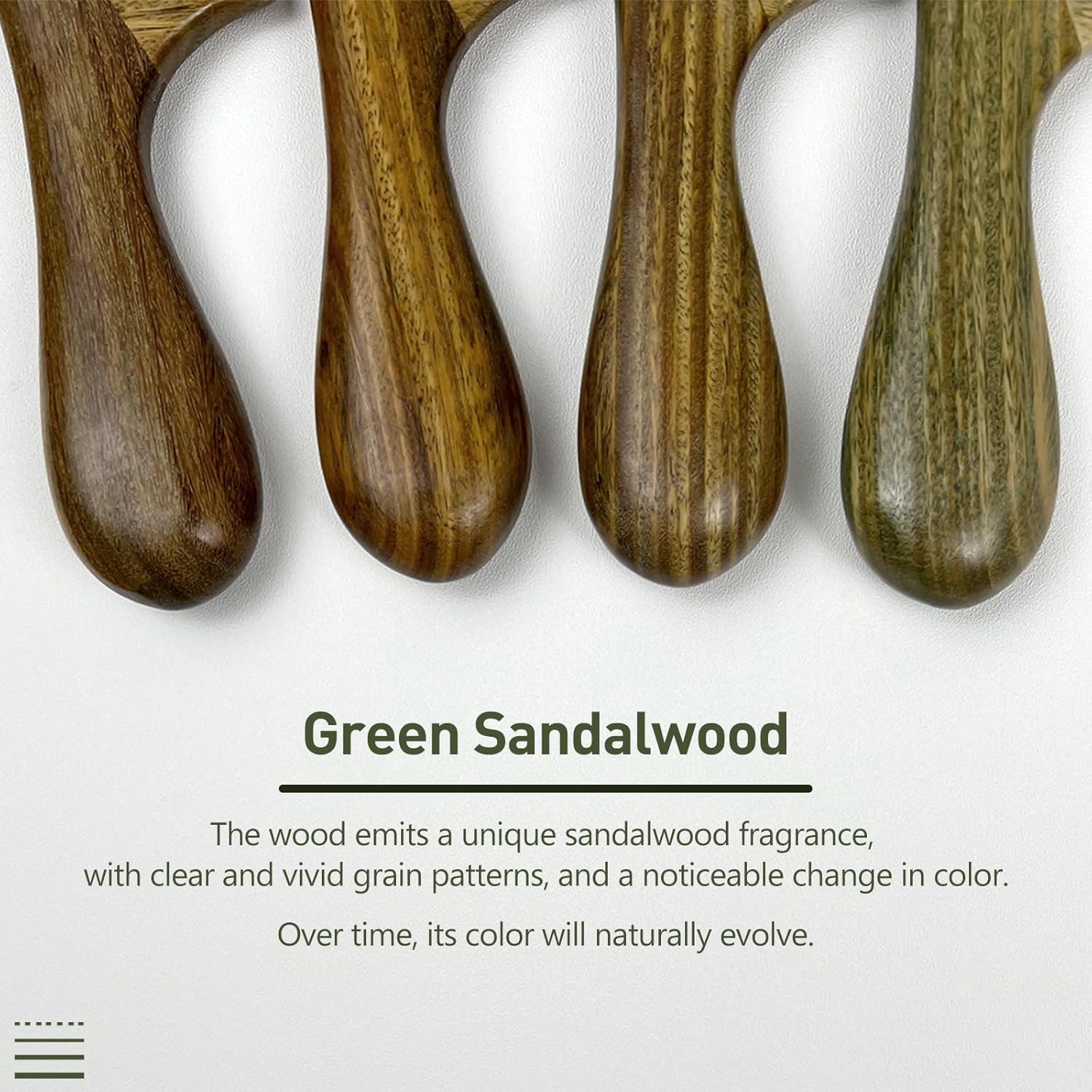 Green Sandalwood Wide Tooth Hair Comb for Detangling and Scalp Massage