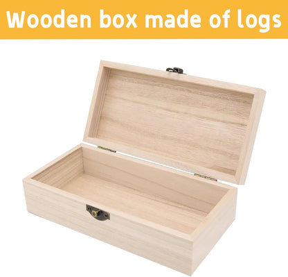Vintage Wooden Storage Box with Lid