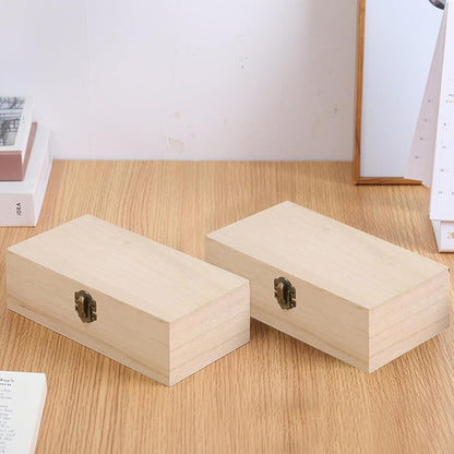 Vintage Wooden Storage Box with Lid