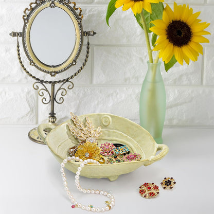 2 Piece Handmade Ceramic Decorative Bowl Set with Handles – Key Bowl and Fruit Dish (7.7")