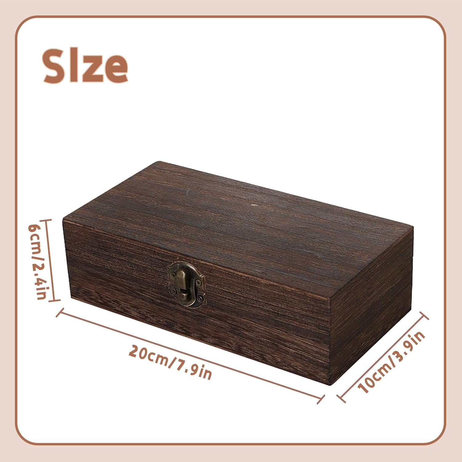 Vintage Wooden Storage Box with Lid