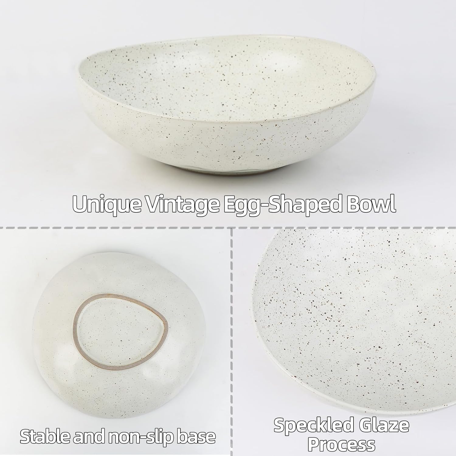 Wabi-Sabi Ceramic Decorative Bowl with Speckled Matte Finish