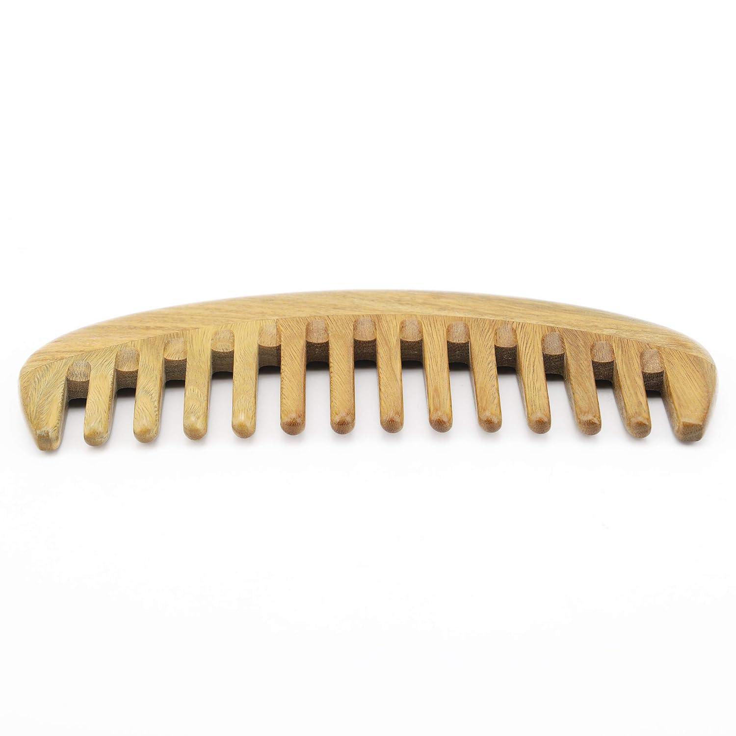 Handmade Green Sandalwood Wide Tooth Hair Comb – Anti-Static Detangler