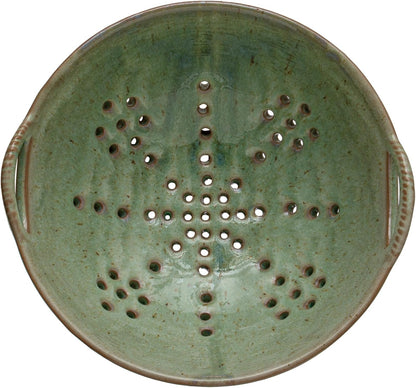 Stoneware Berry Bowl with Handles – Aqua Reactive Glaze
