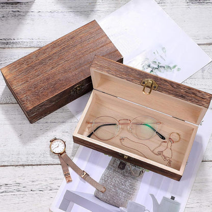 Vintage Wooden Storage Box with Lid