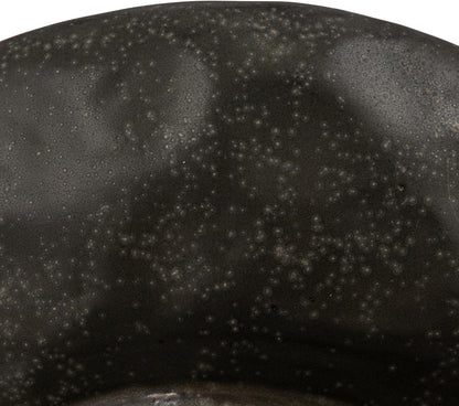 Stoneware Footed Pedestal Bowl with Handles and Reactive Glaze Finish