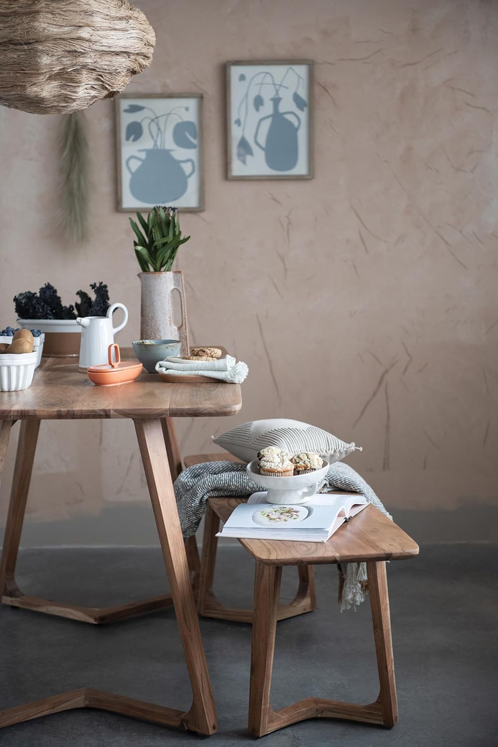 Stoneware Footed Pedestal Bowl with Handles and Reactive Glaze Finish
